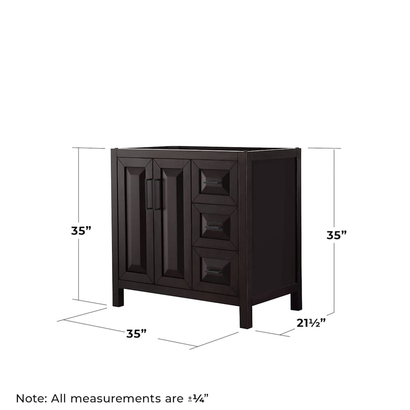 Daria 35" Single Free Standing Vanity Cabinet Only - Less Vanity Top - image 3