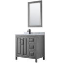 Daria 36" Free Standing Single Vanity Set with MDF Cabinet, Marble Vanity Top, Undermount Sink, and Framed Mirror - image 1
