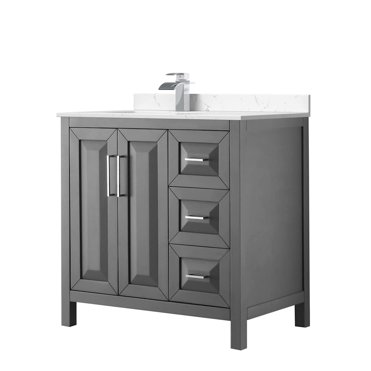 Daria 36" Free Standing Single Basin Vanity Set with Cabinet and Cultured Marble Vanity Top