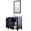 Daria 36" Free Standing Single Vanity Set with MDF Cabinet, Marble Vanity Top, Undermount Sink, and Framed Mirror - image 2