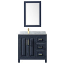 Daria 36" Free Standing Single Vanity Set with MDF Cabinet, Marble Vanity Top, Undermount Sink, and Framed Mirror - image 3