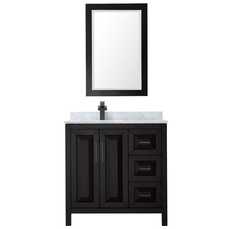 Daria 36" Free Standing Single Vanity Set with MDF Cabinet, Marble Vanity Top, Undermount Sink, and Framed Mirror - image 12