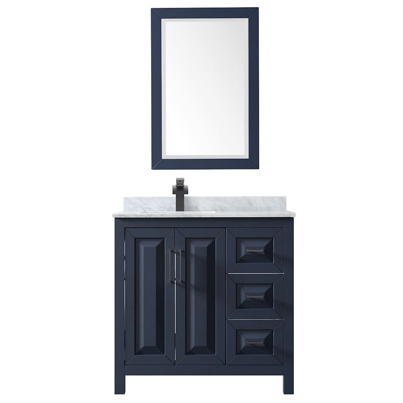 Daria 36" Free Standing Single Vanity Set with MDF Cabinet, Marble Vanity Top, Undermount Sink, and Framed Mirror - image 14