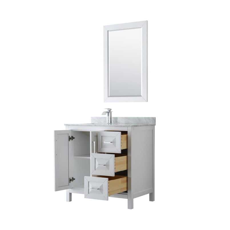 Daria 36" Free Standing Single Vanity Set with MDF Cabinet, Marble Vanity Top, Undermount Sink, and Framed Mirror - image 18
