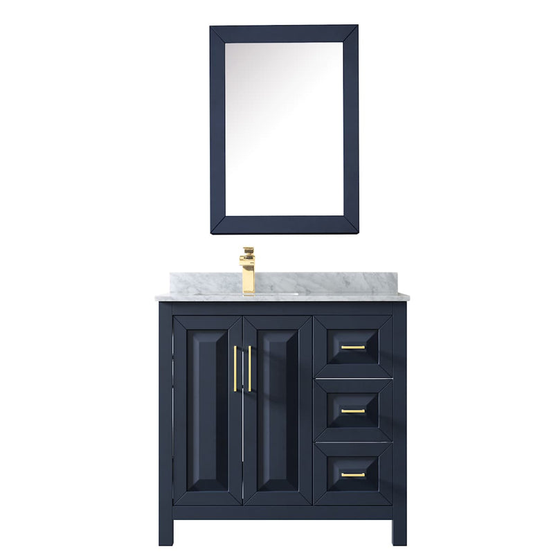 Daria 36" Free Standing Single Vanity Set with MDF Cabinet, Marble Vanity Top, Undermount Sink, and Medicine Cabinet - image 3