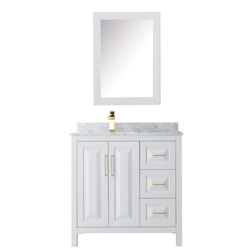 Daria 36" Free Standing Single Vanity Set with MDF Cabinet, Marble Vanity Top, Undermount Sink, and Medicine Cabinet - image 9