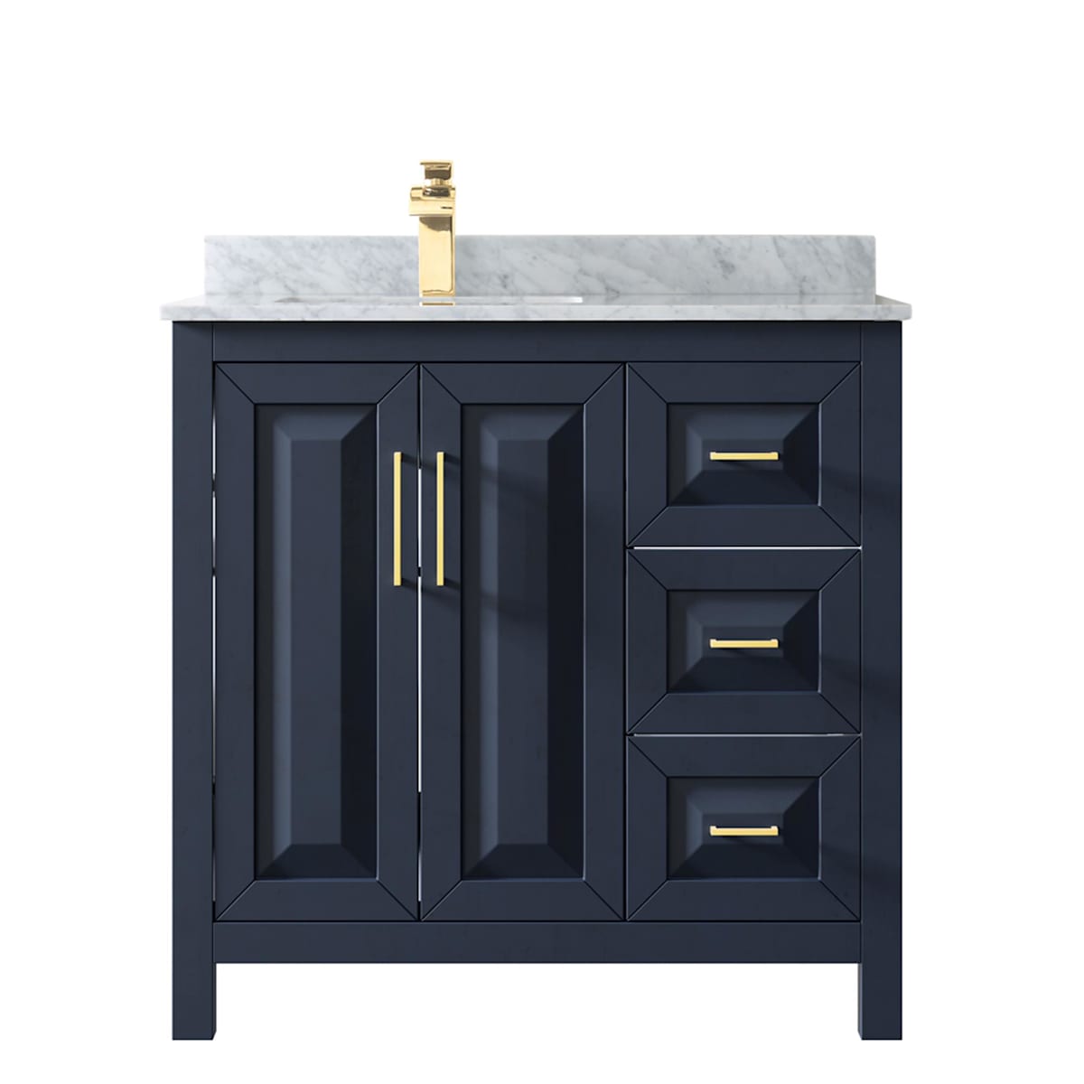 Daria 36" Free Standing Single Vanity Set with MDF Cabinet, Marble Vanity Top, and Undermount Sink - image 3