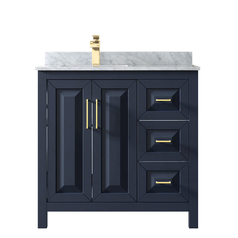 Daria 36" Free Standing Single Vanity Set with MDF Cabinet, Marble Vanity Top, and Undermount Sink - image 3