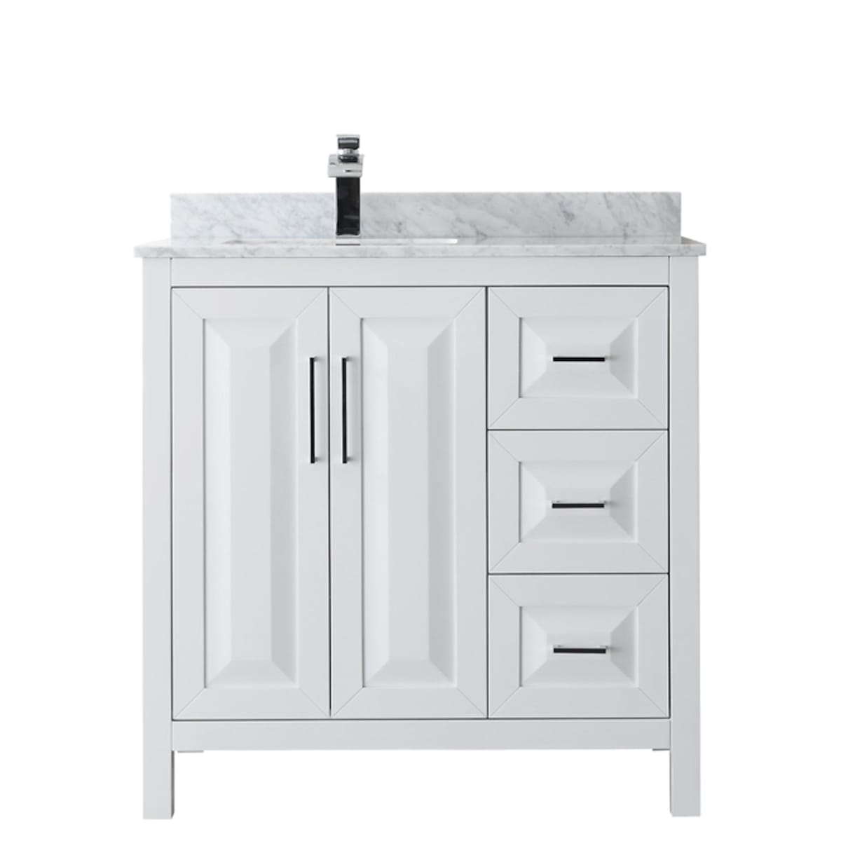 Daria 36" Free Standing Single Vanity Set with MDF Cabinet, Marble Vanity Top, and Undermount Sink