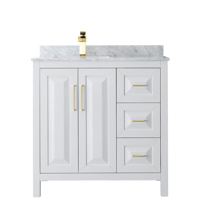Daria 36" Free Standing Single Vanity Set with MDF Cabinet, Marble Vanity Top, and Undermount Sink - image 7