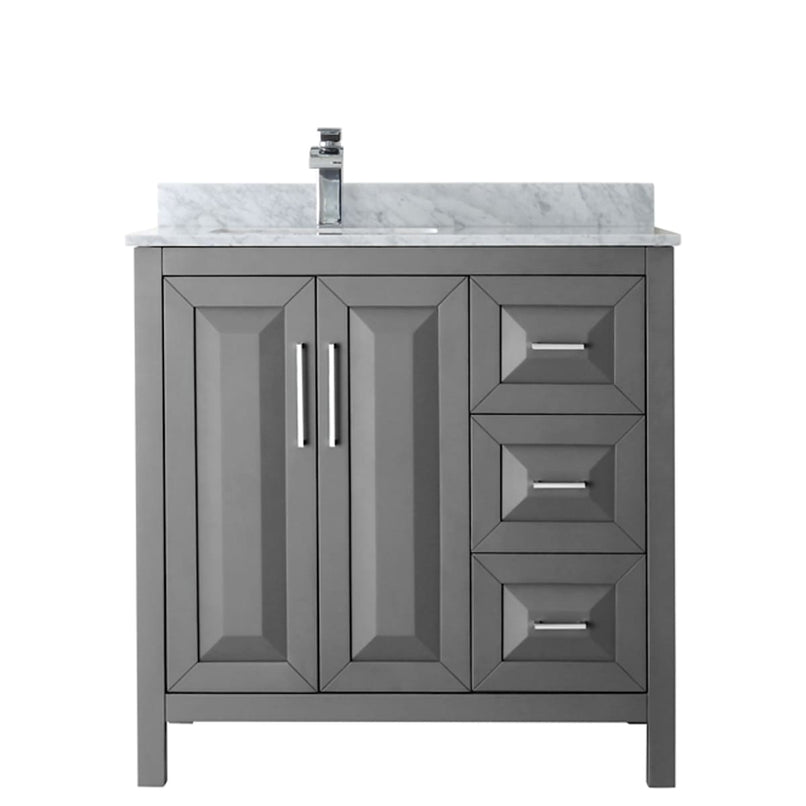 Daria 36" Free Standing Single Vanity Set with MDF Cabinet, Marble Vanity Top, and Undermount Sink - image 9