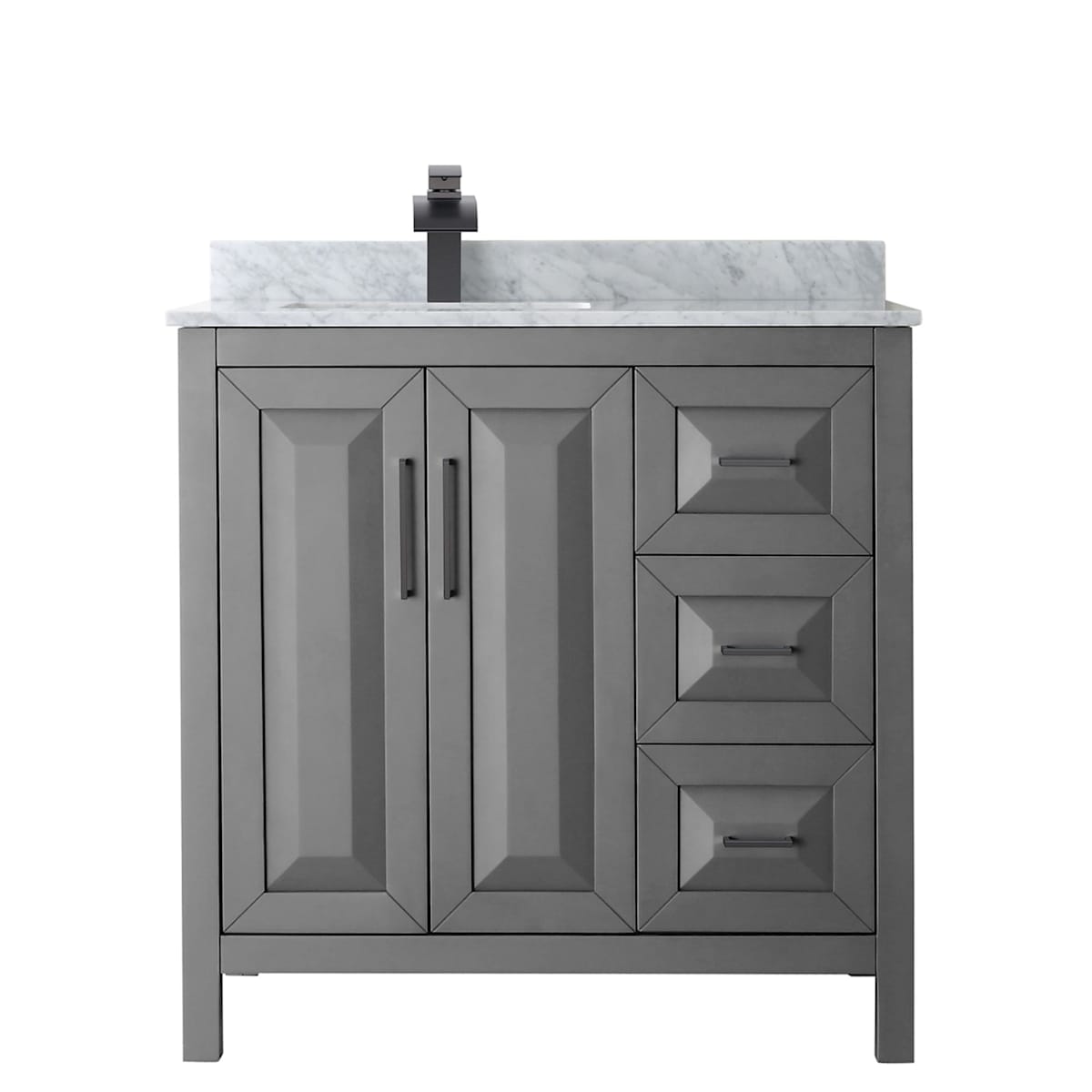 Daria 36" Free Standing Single Vanity Set with MDF Cabinet, Marble Vanity Top, and Undermount Sink