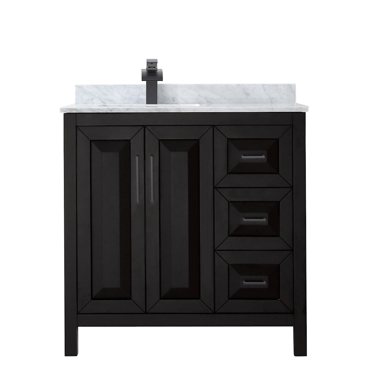 Daria 36" Free Standing Single Vanity Set with MDF Cabinet, Marble Vanity Top, and Undermount Sink
