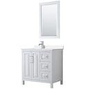 Daria 36" Free Standing Single Basin Vanity Set with Cabinet, Quartz Vanity Top, and Framed Mirror - image 1