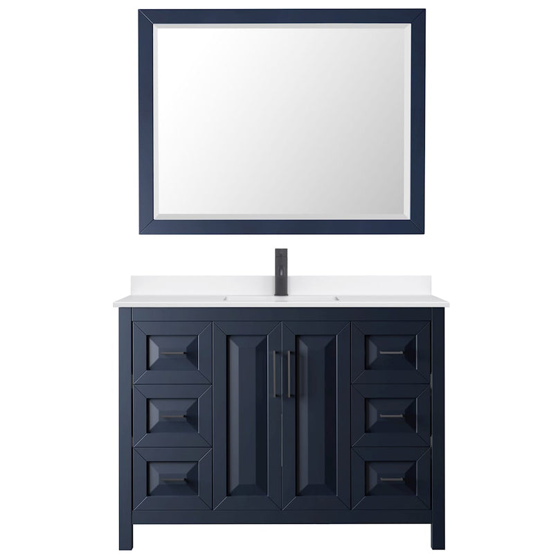 Daria 48" Free Standing Single Basin Vanity Set with Cabinet, Quartz Vanity Top, and Framed Mirror - image 8