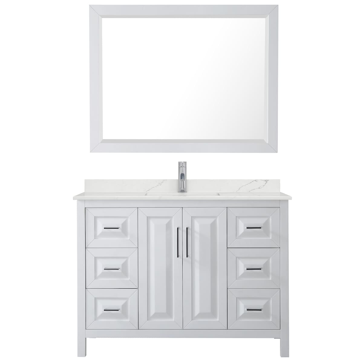 Daria 48" Free Standing Single Basin Vanity Set with Cabinet, Quartz Vanity Top, and Framed Mirror - image 11