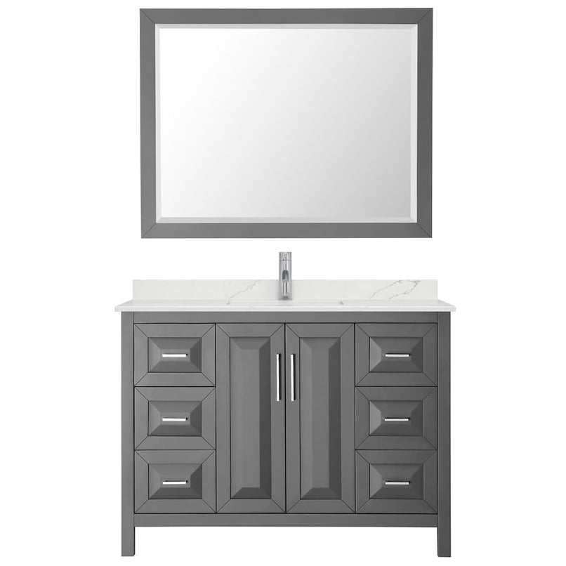 Daria 48" Free Standing Single Basin Vanity Set with Cabinet, Quartz Vanity Top, and Framed Mirror - image 20