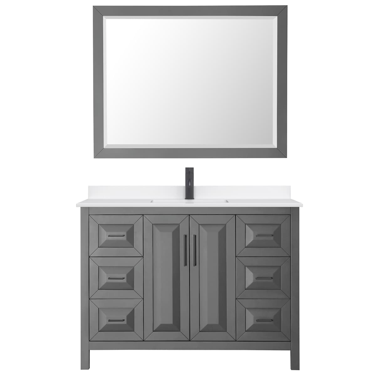 Daria 48" Free Standing Single Basin Vanity Set with Cabinet, Quartz Vanity Top, and Framed Mirror - image 21