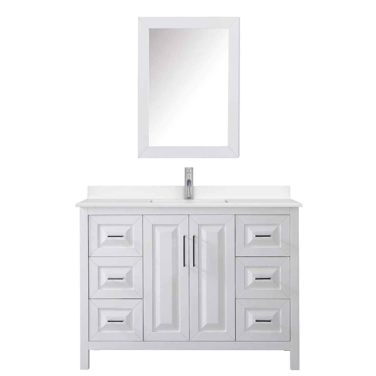 Daria 48" Free Standing Single Basin Vanity Set with Cabinet, Quartz Vanity Top, and Medicine Cabinet
