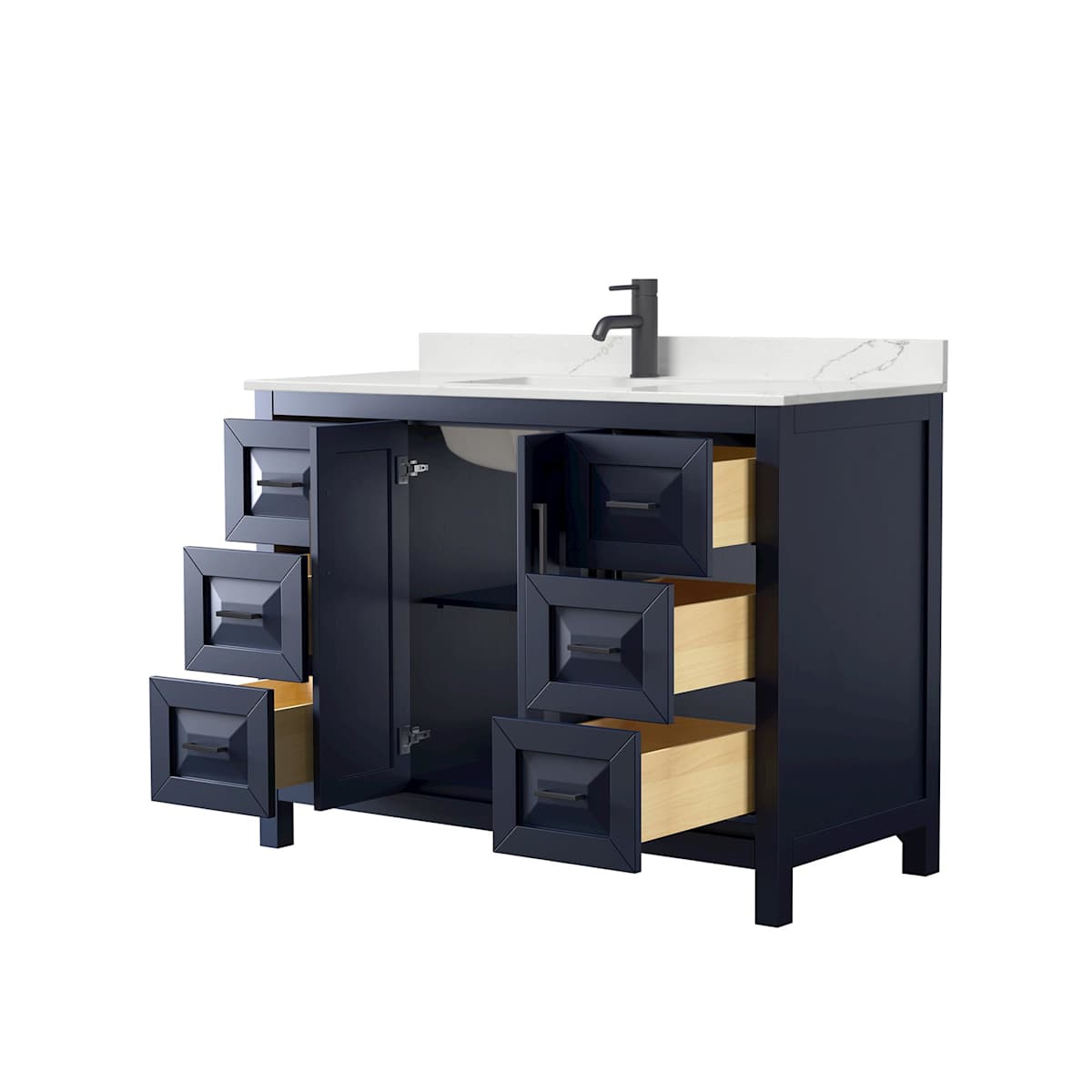 Daria 48" Free Standing Single Basin Vanity Set with Cabinet and Quartz Vanity Top - image 2