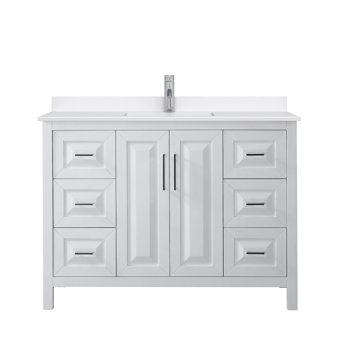 Daria 48" Free Standing Single Basin Vanity Set with Cabinet and Quartz Vanity Top