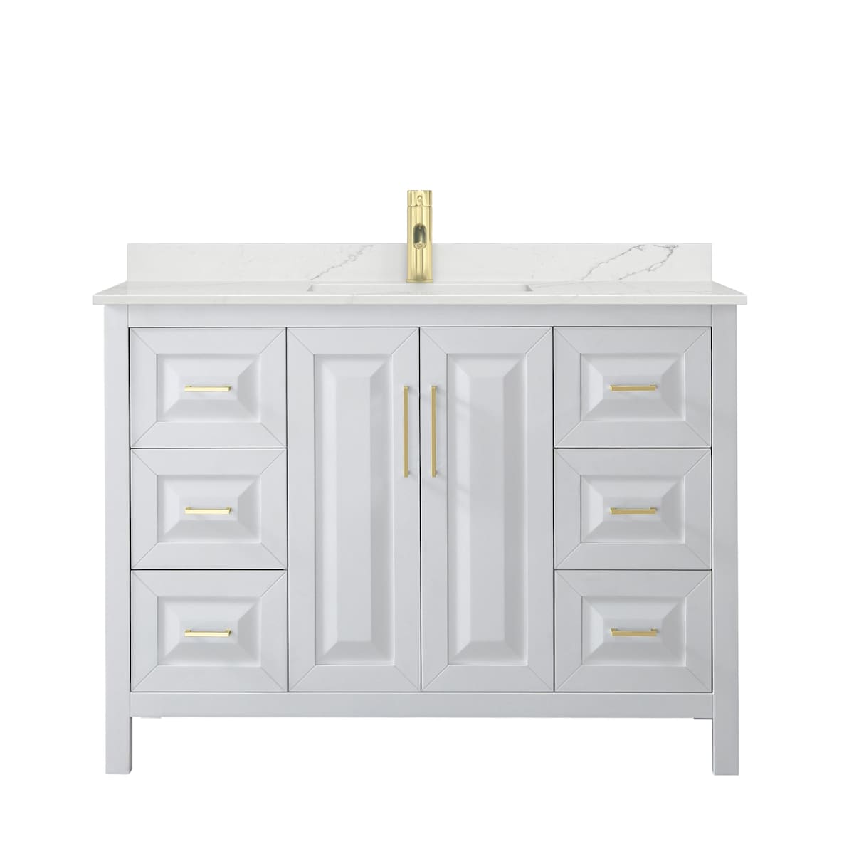 Daria 48" Free Standing Single Basin Vanity Set with Cabinet and Quartz Vanity Top