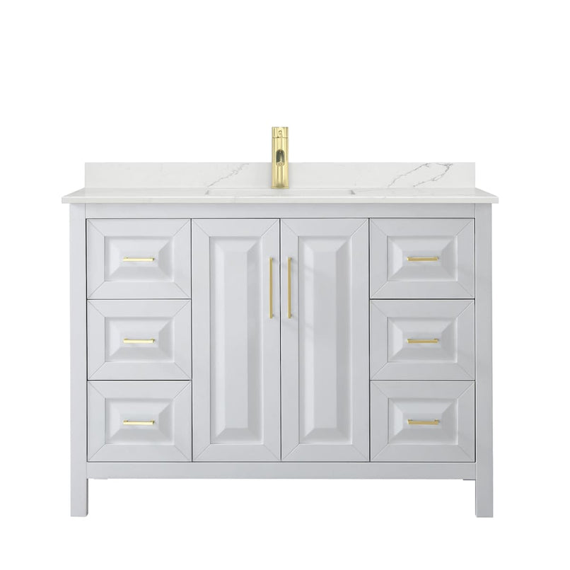 Daria 48" Free Standing Single Basin Vanity Set with Cabinet and Quartz Vanity Top - image 12