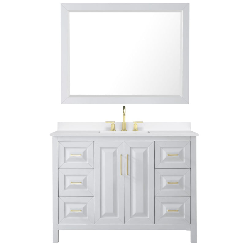 Daria 48" Free Standing Single Basin Vanity Set with Cabinet, Quartz Vanity Top, and Framed Mirror - image 9