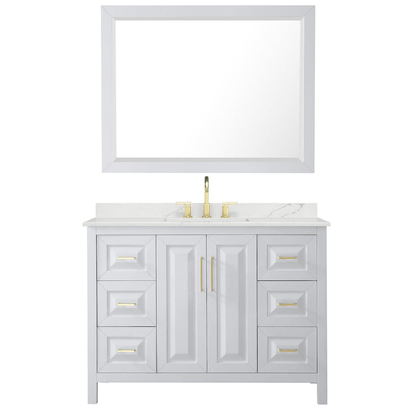 Daria 48" Free Standing Single Basin Vanity Set with Cabinet, Quartz Vanity Top, and Framed Mirror - image 10