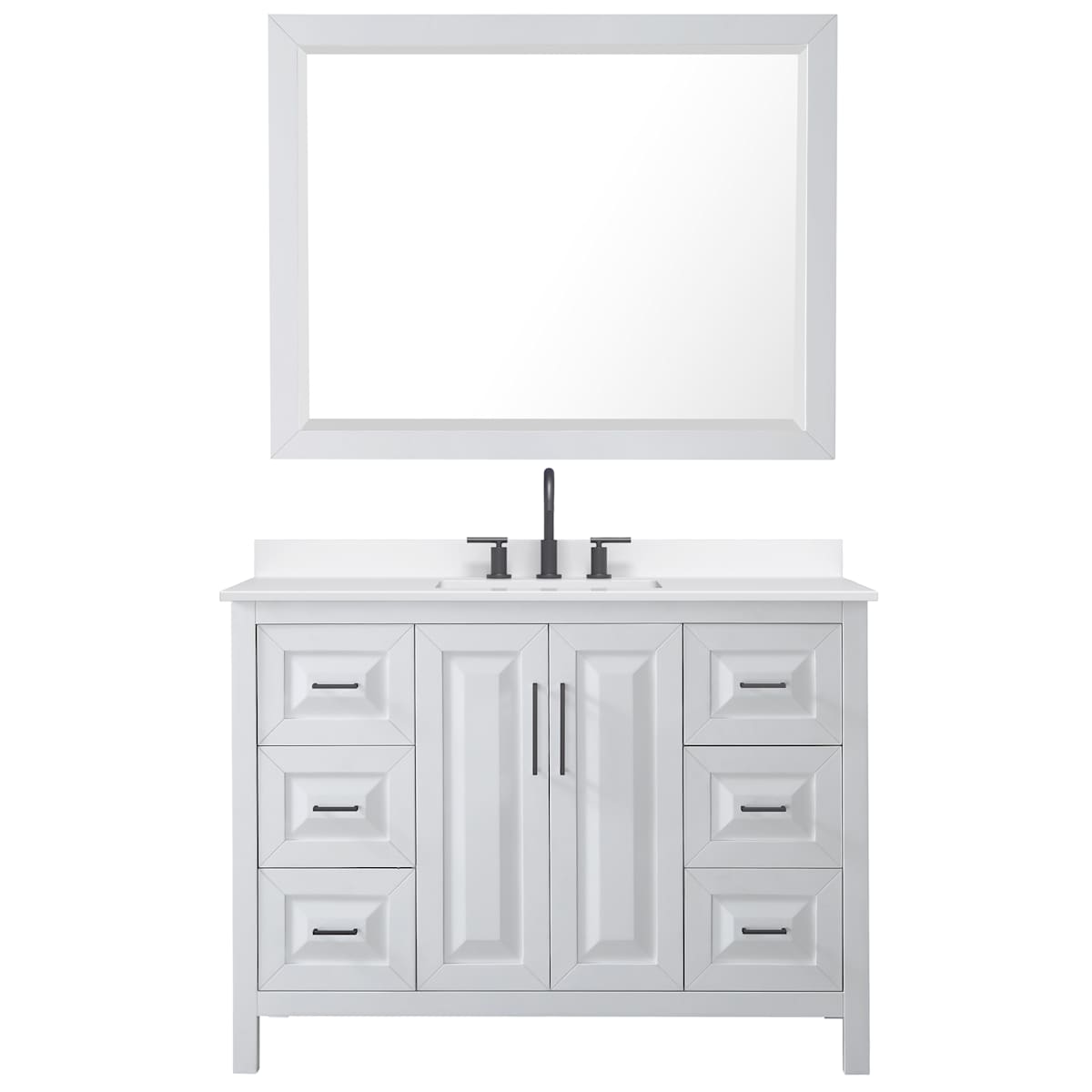 Daria 48" Free Standing Single Basin Vanity Set with Cabinet, Quartz Vanity Top, and Framed Mirror - image 14