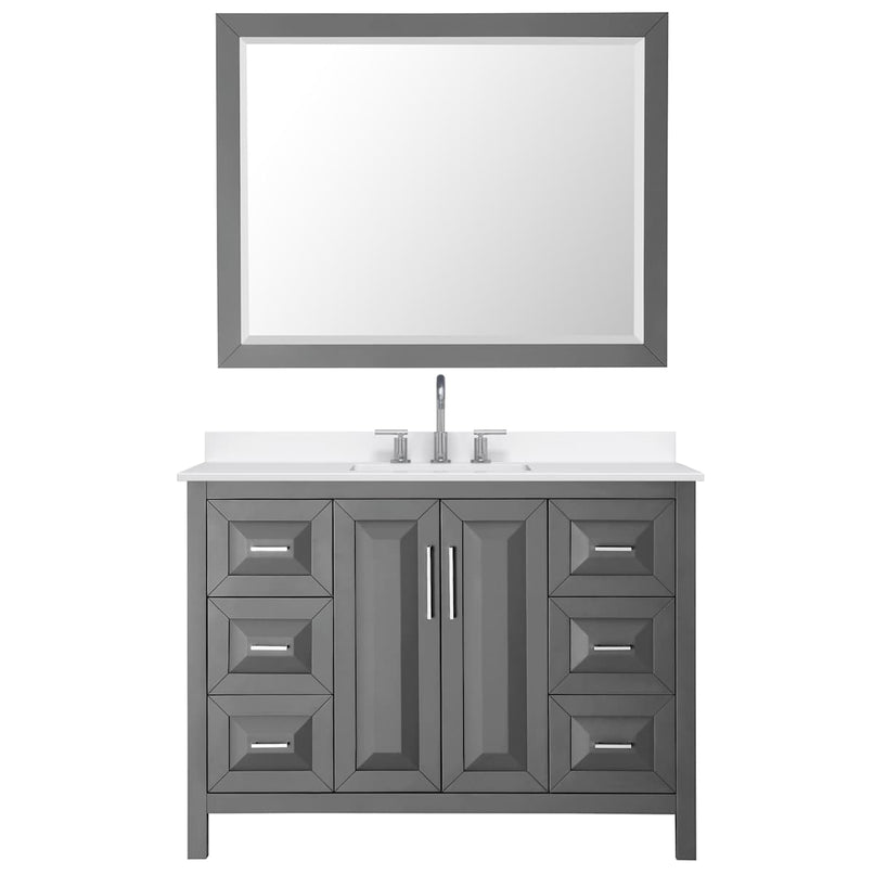 Daria 48" Free Standing Single Basin Vanity Set with Cabinet, Quartz Vanity Top, and Framed Mirror - image 16
