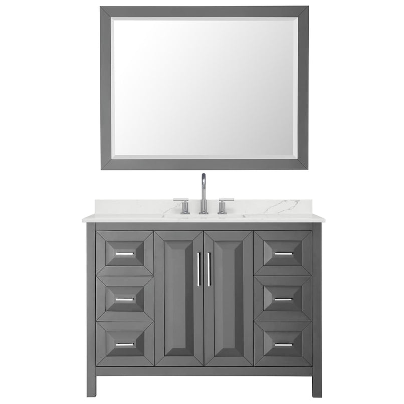 Daria 48" Free Standing Single Basin Vanity Set with Cabinet, Quartz Vanity Top, and Framed Mirror - image 17