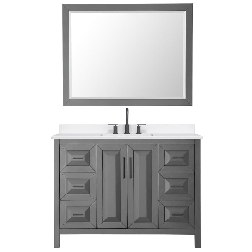 Daria 48" Free Standing Single Basin Vanity Set with Cabinet, Quartz Vanity Top, and Framed Mirror - image 18