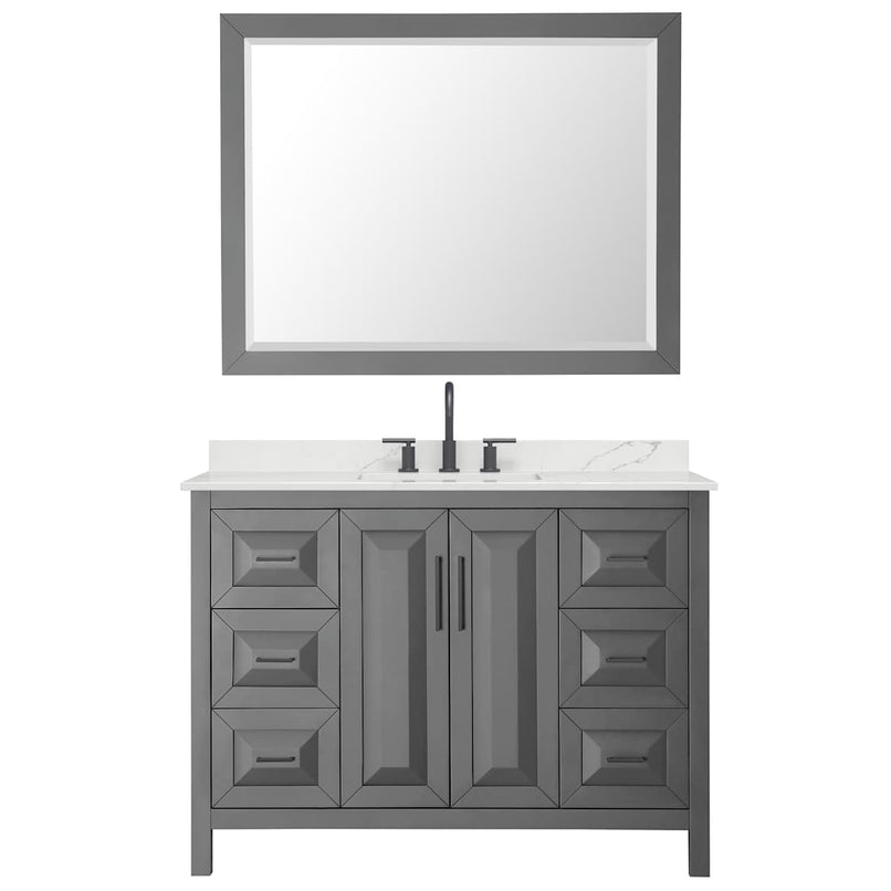Daria 48" Free Standing Single Basin Vanity Set with Cabinet, Quartz Vanity Top, and Framed Mirror - image 19
