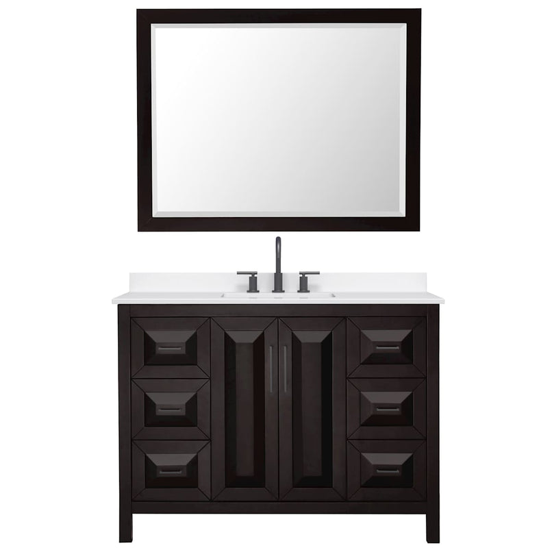 Daria 48" Free Standing Single Basin Vanity Set with Cabinet, Quartz Vanity Top, and Framed Mirror - image 20