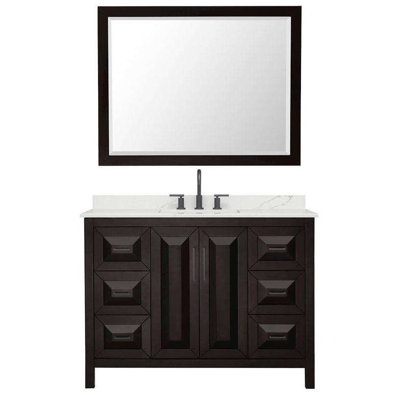 Daria 48" Free Standing Single Basin Vanity Set with Cabinet, Quartz Vanity Top, and Framed Mirror - image 21