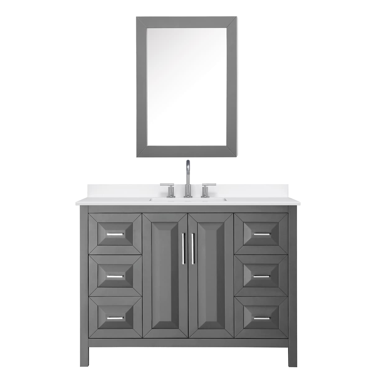 Daria 48" Free Standing Single Basin Vanity Set with Cabinet, Quartz Vanity Top, and Medicine Cabinet - image 17