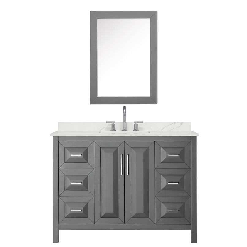 Daria 48" Free Standing Single Basin Vanity Set with Cabinet, Quartz Vanity Top, and Medicine Cabinet - image 18