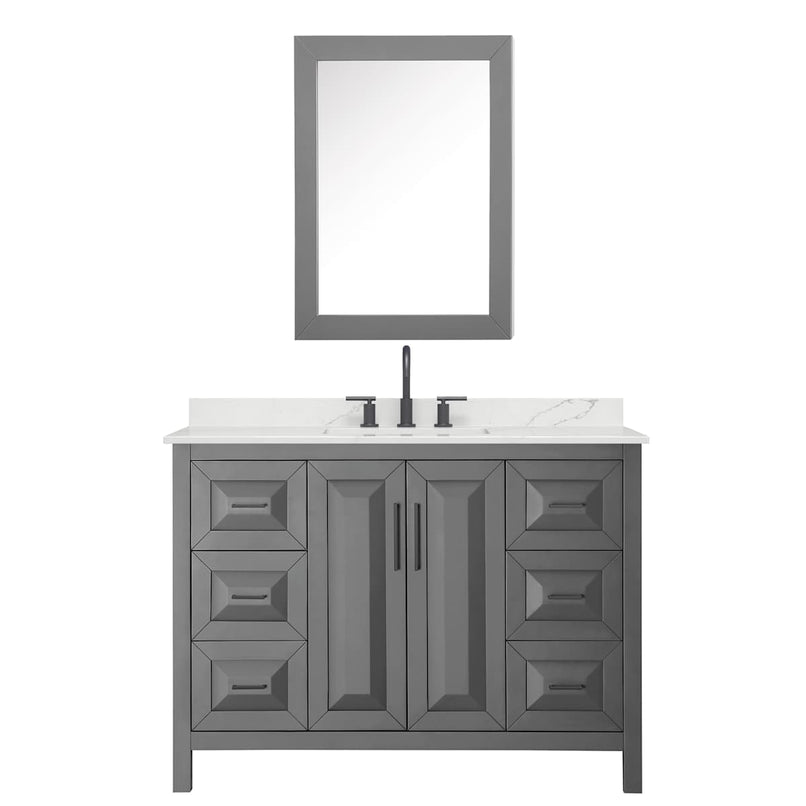 Daria 48" Free Standing Single Basin Vanity Set with Cabinet, Quartz Vanity Top, and Medicine Cabinet - image 20