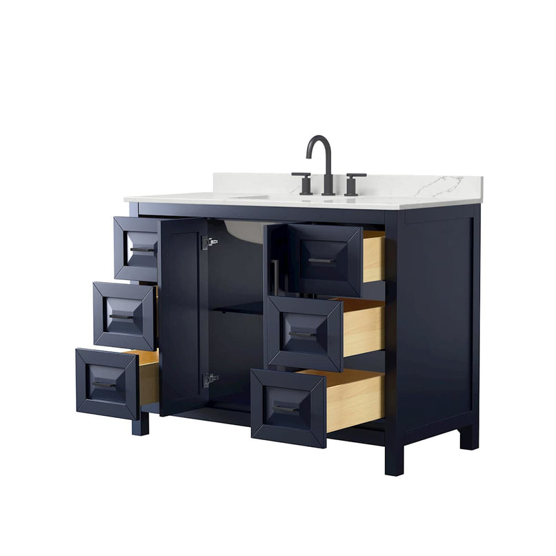 Daria 48" Free Standing Single Basin Vanity Set with Cabinet and Quartz Vanity Top - image 2