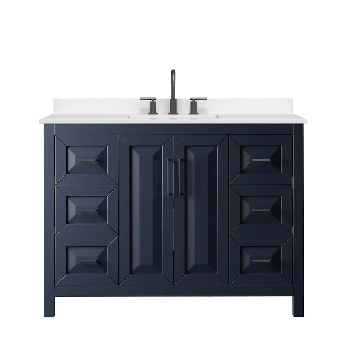 Daria 48" Free Standing Single Basin Vanity Set with Cabinet and Quartz Vanity Top