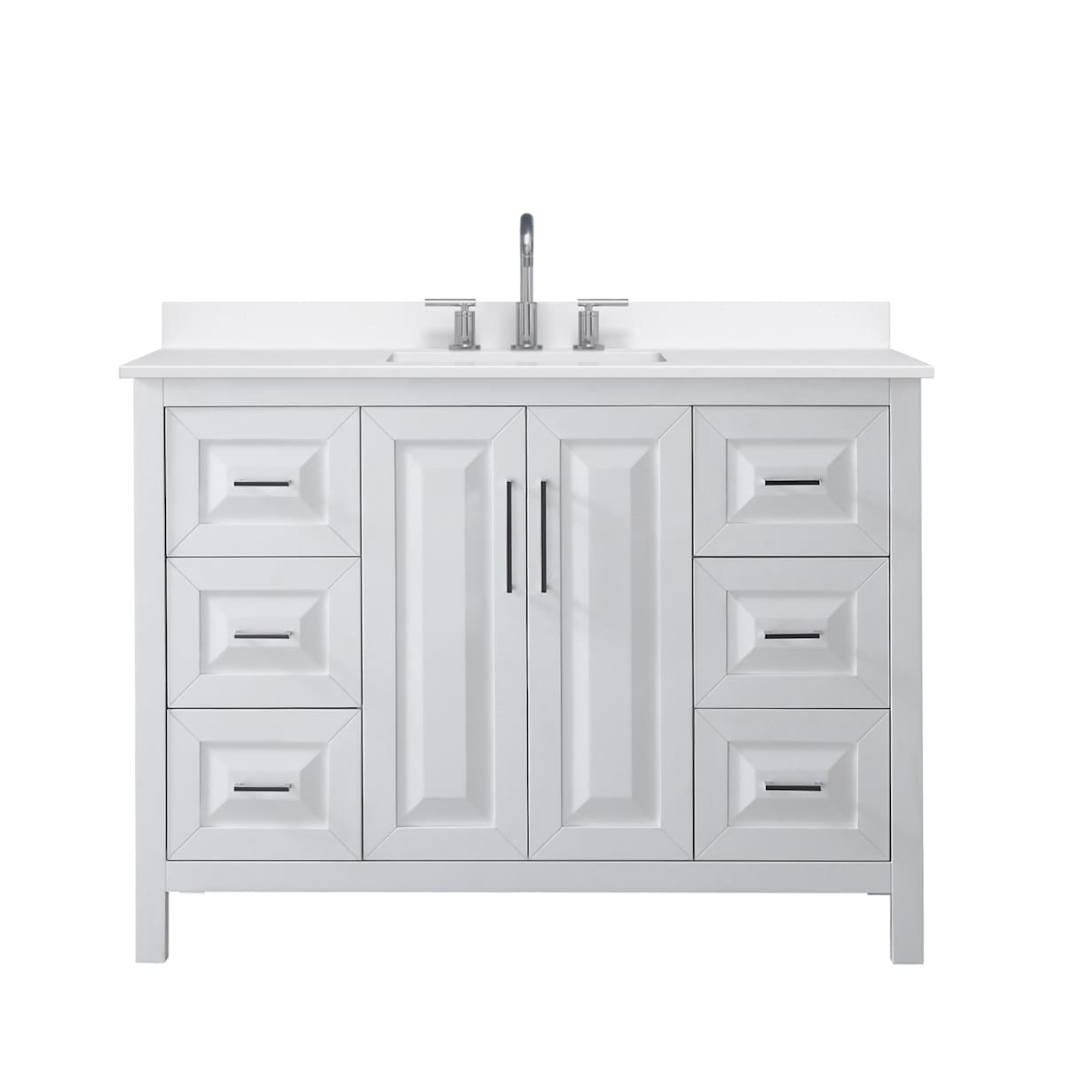 Daria 48" Free Standing Single Basin Vanity Set with Cabinet and Quartz Vanity Top