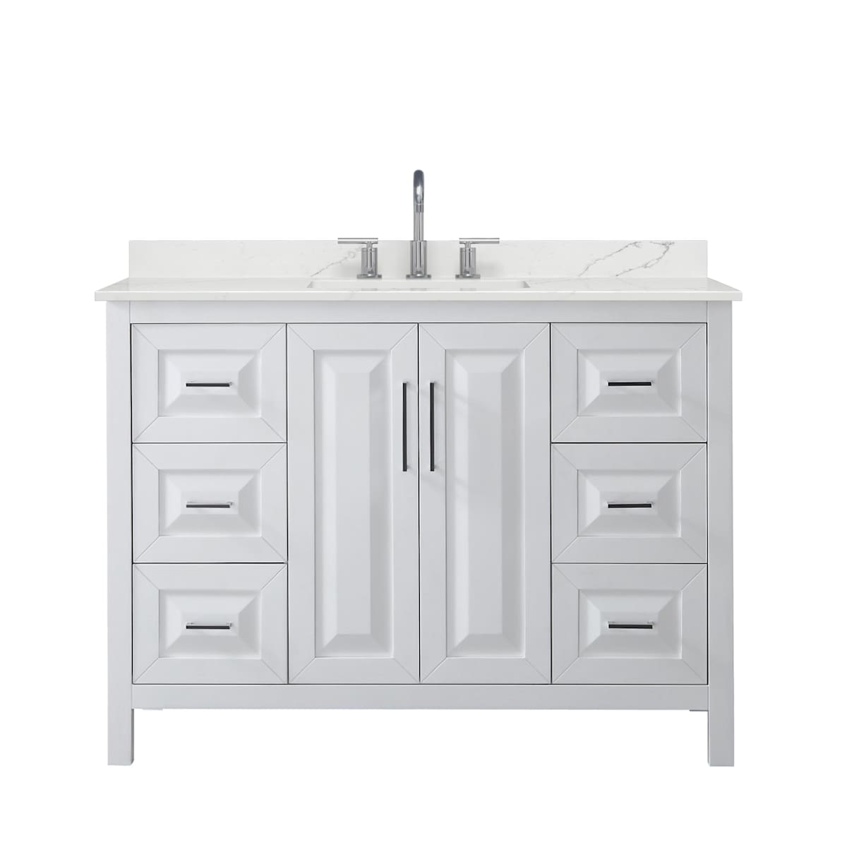 Daria 48" Free Standing Single Basin Vanity Set with Cabinet and Quartz Vanity Top - image 10