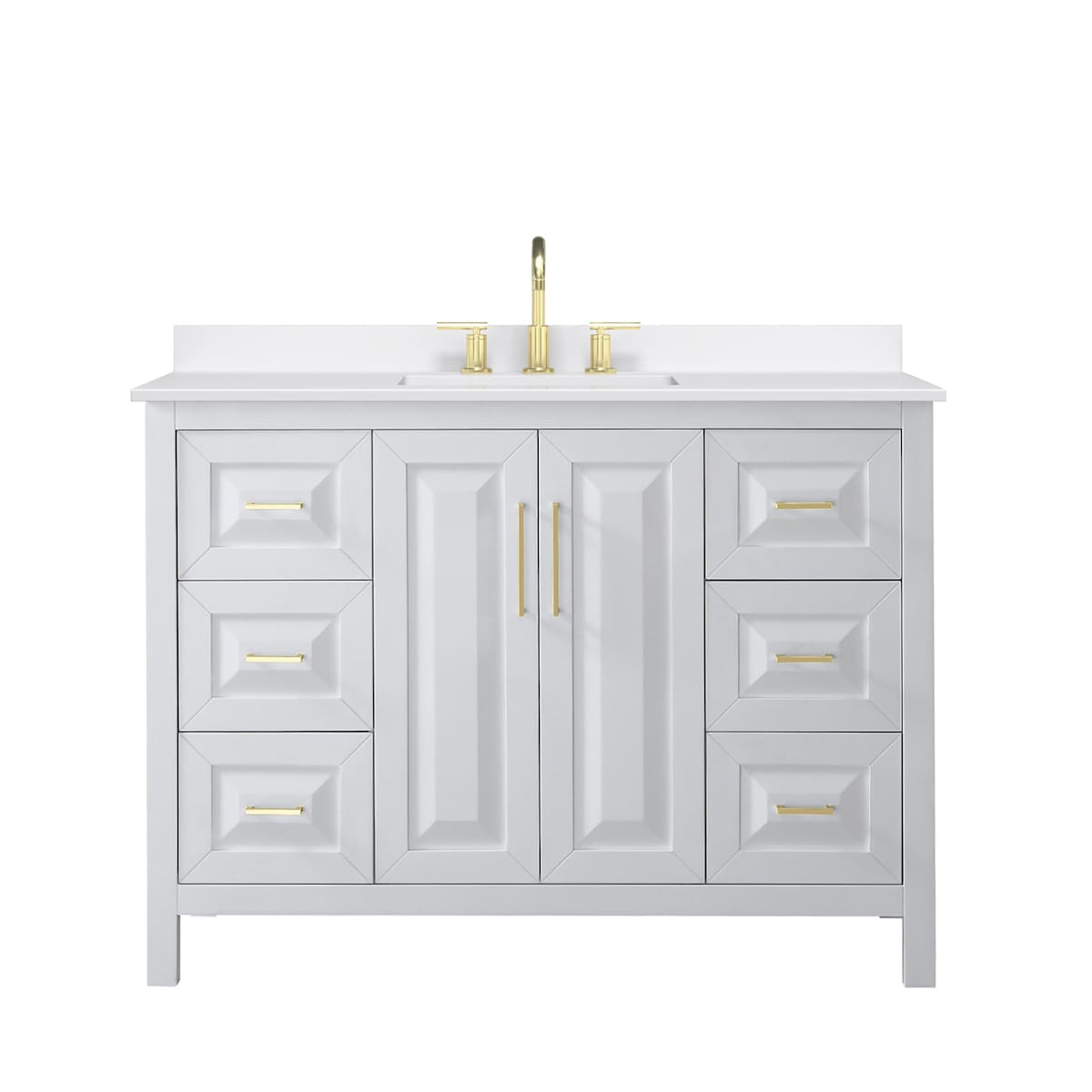 Daria 48" Free Standing Single Basin Vanity Set with Cabinet and Quartz Vanity Top