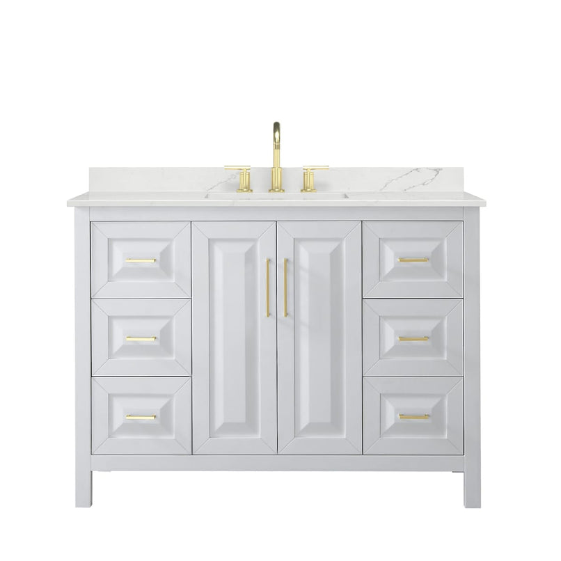 Daria 48" Free Standing Single Basin Vanity Set with Cabinet and Quartz Vanity Top - image 12
