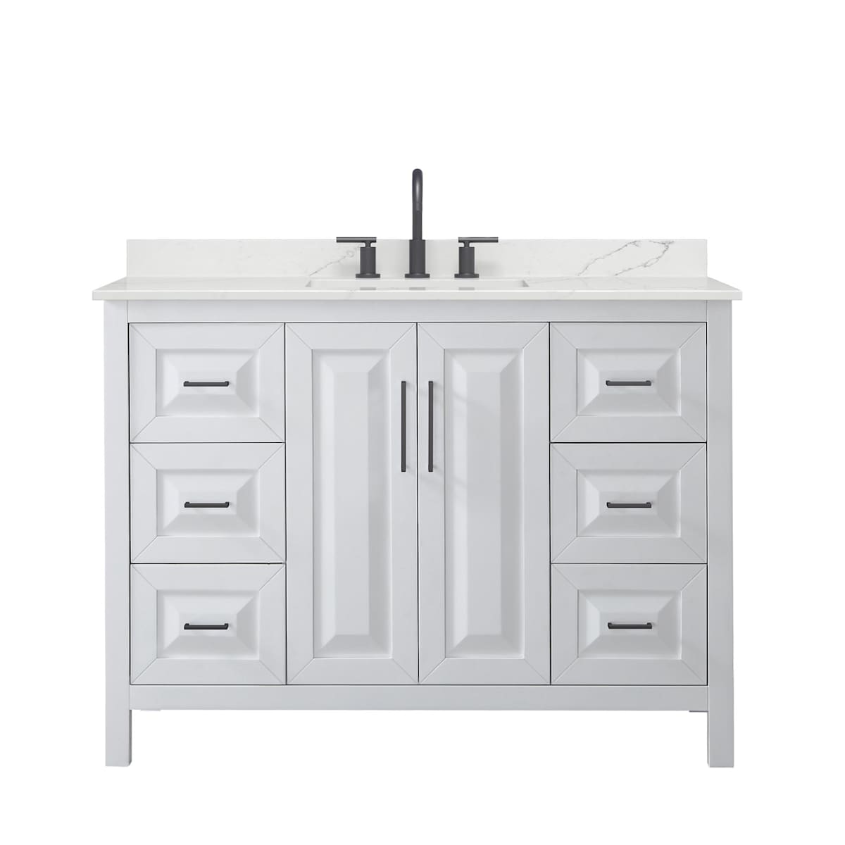 Daria 48" Free Standing Single Basin Vanity Set with Cabinet and Quartz Vanity Top - image 14