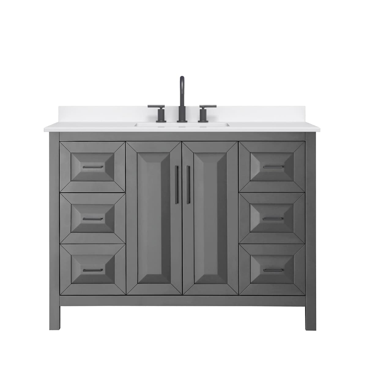 Daria 48" Free Standing Single Basin Vanity Set with Cabinet and Quartz Vanity Top - image 17