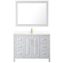 Daria 48" Free Standing Single Basin Vanity Set with Cabinet, Cultured Marble Vanity Top, and Framed Mirror - image 3