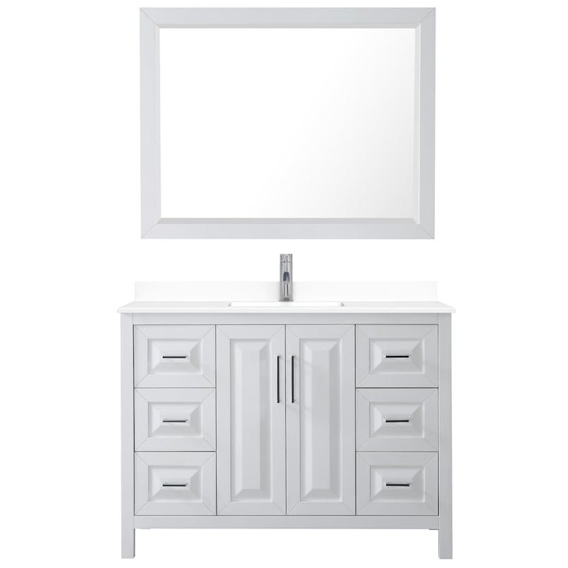 Daria 48" Free Standing Single Basin Vanity Set with Cabinet, Cultured Marble Vanity Top, and Framed Mirror - image 9