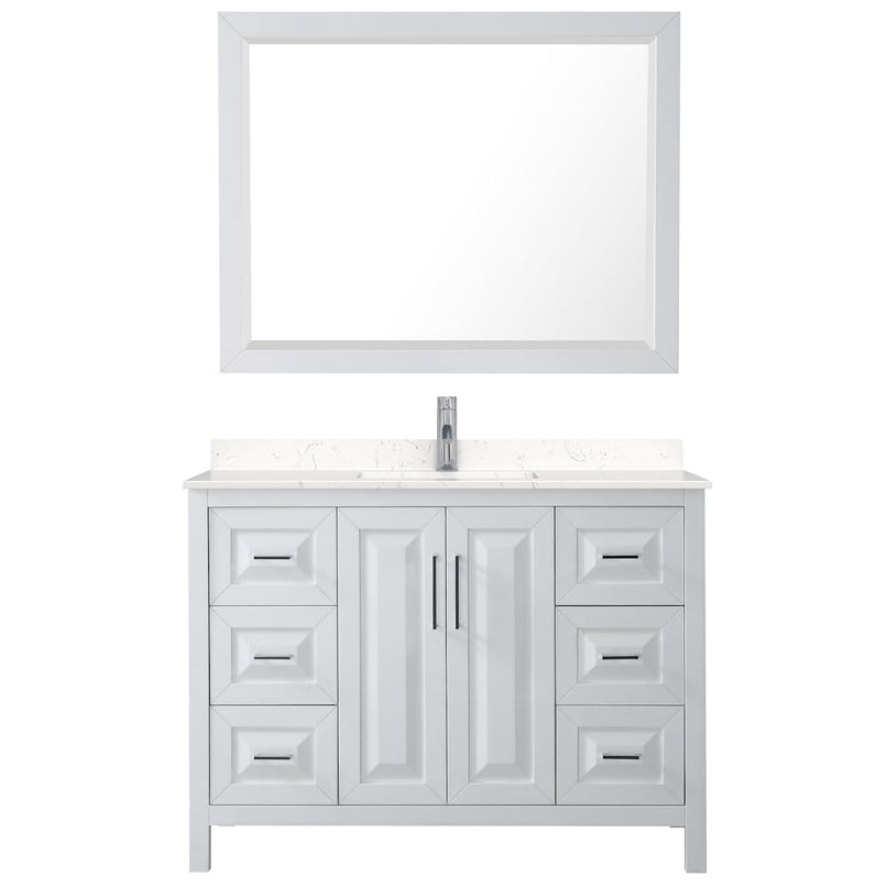 Daria 48" Free Standing Single Basin Vanity Set with Cabinet, Cultured Marble Vanity Top, and Framed Mirror - image 10